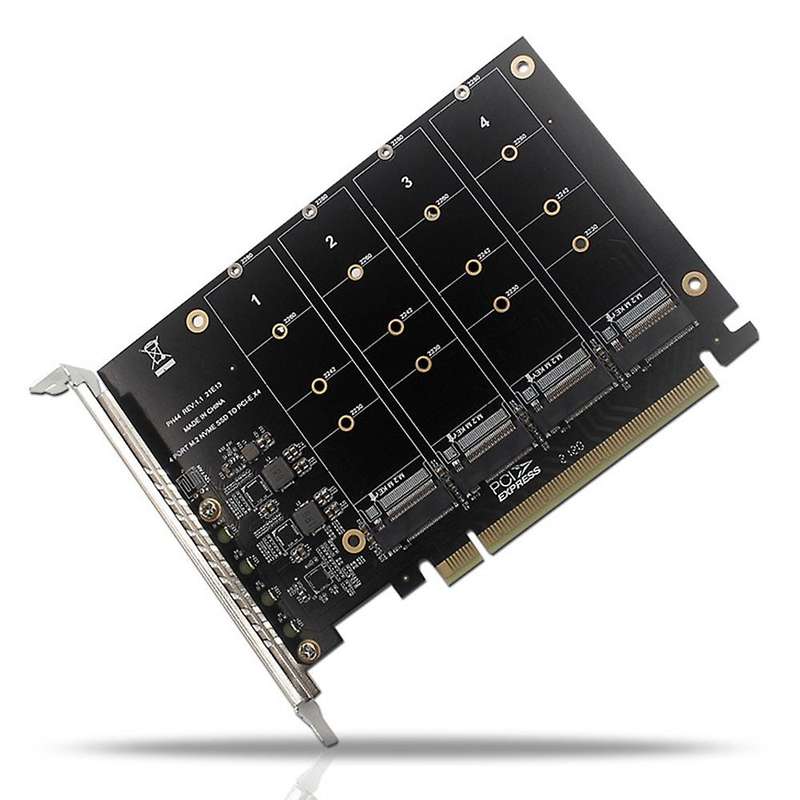 4-disk Nvme Raid Pci-e X16 Dapter Card Support M. 2 Nvme Protocol