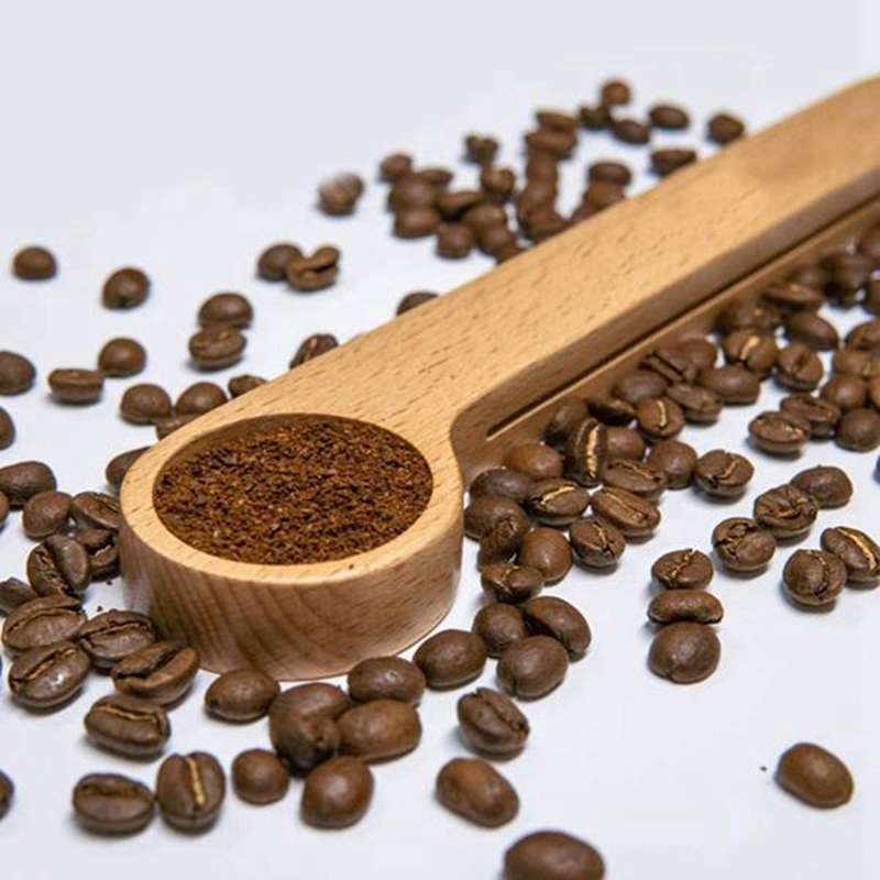10 Pcs Wooden Scoop & Bag Clip Measure Spoon 2-in-1 for Coffee,tea