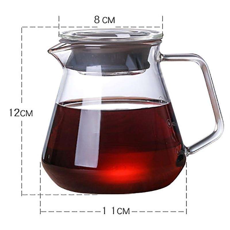 Pour Over Carafe Drip Coffee Pot 500ml Glass Range Tea Maker Filter