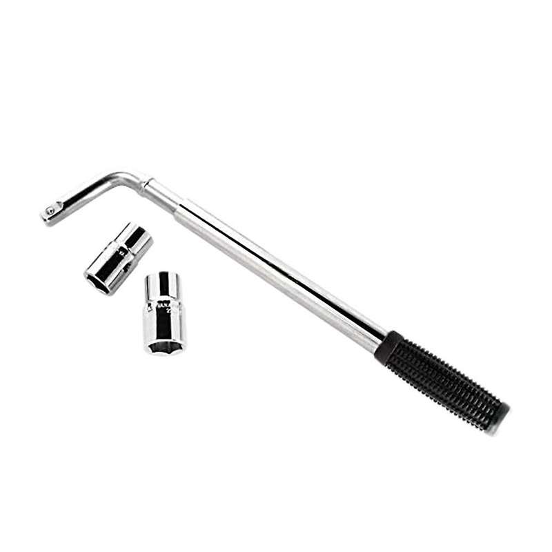 Telescoping Lug Wrench, Wheel Wrench with Cr-v Sockets(17/19,21/23mm)