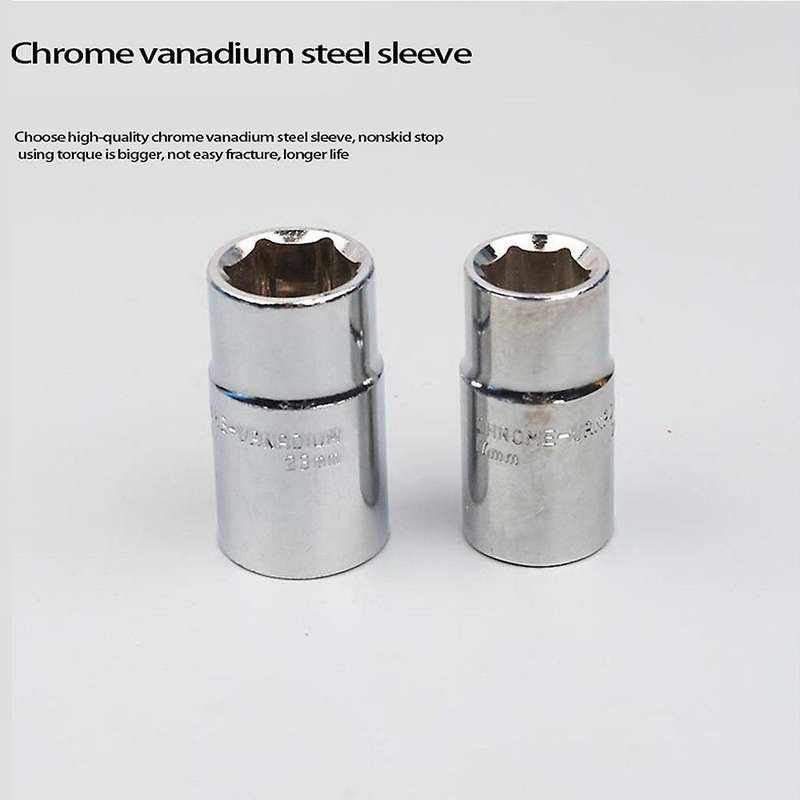 Telescoping Lug Wrench, Wheel Wrench with Cr-v Sockets(17/19,21/23mm)