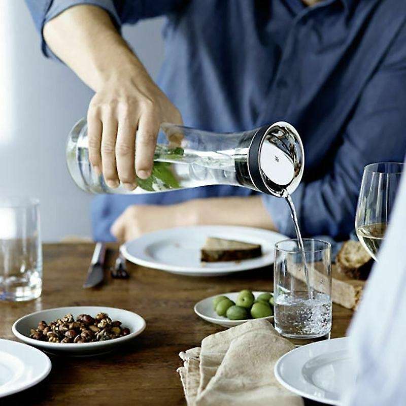 Water Carafe 1.8l High Borosilicate Glass Bottle Basic Tilting Lid