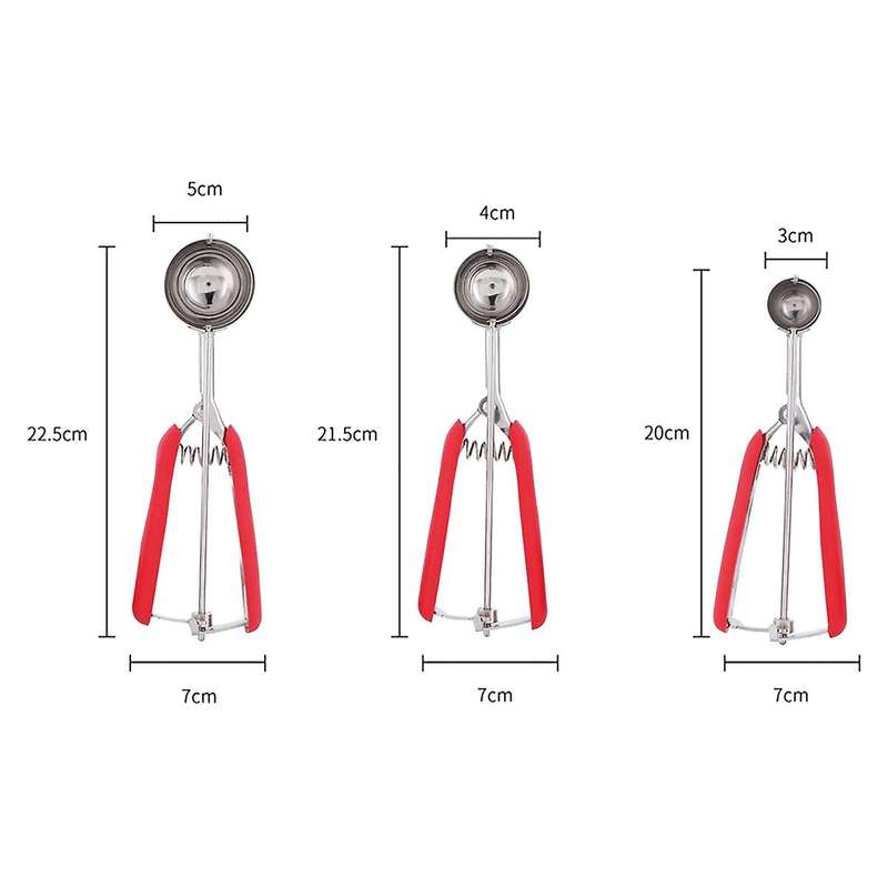 Stainless Steel Kitchen Fruit Ice Cream Scoop Set,cookies Spoon Food