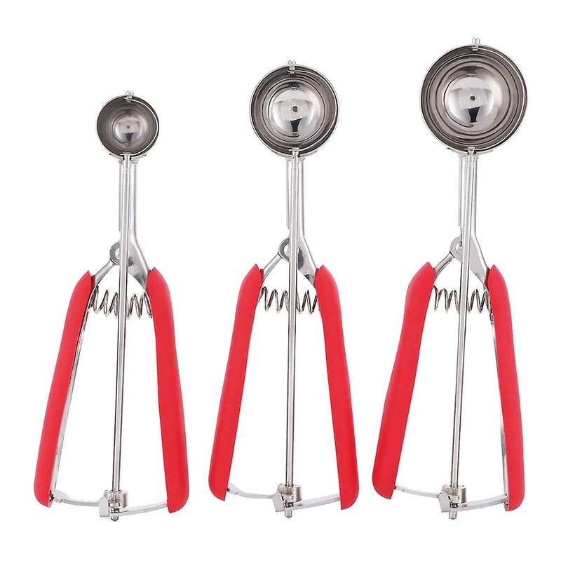 Stainless Steel Kitchen Fruit Ice Cream Scoop Set,cookies Spoon Food