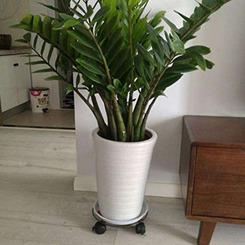 2pcs 11 Inch Plant Flower Heavy Duty Copper Plant Stand with Wheels