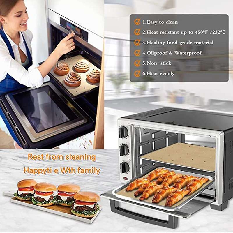 200 Pcs Perforated Square Air Fryer Liners for Large Toaster Emeril