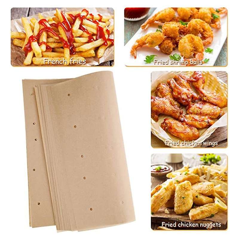 200 Pcs Perforated Square Air Fryer Liners for Large Toaster Emeril