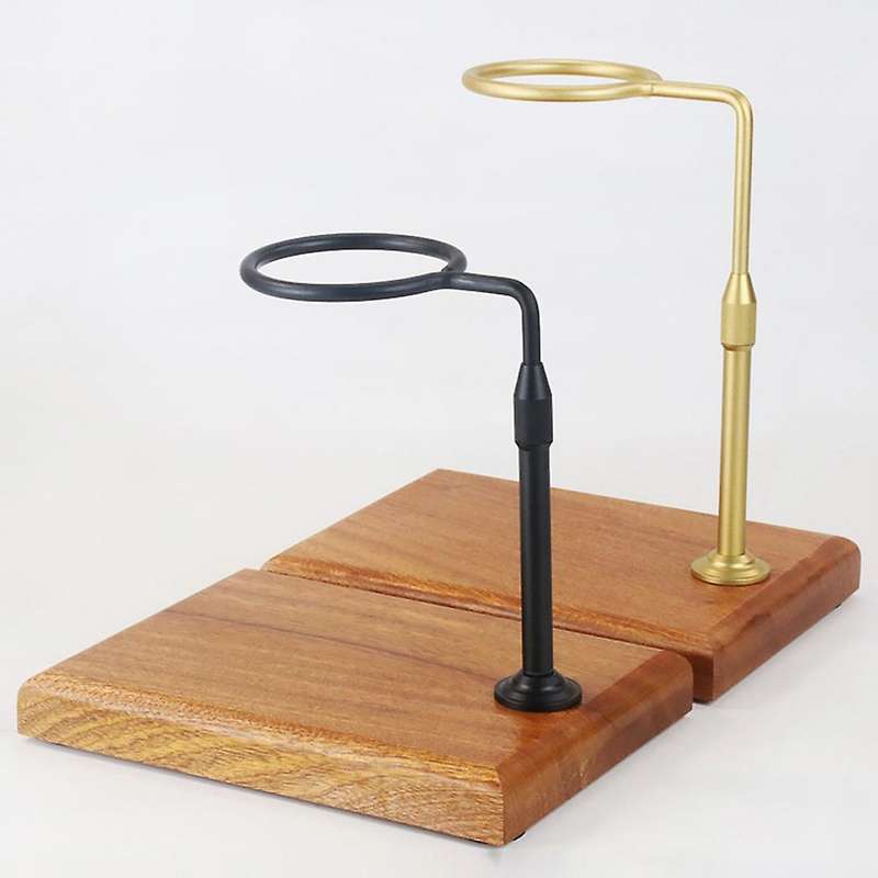Coffee Filter Holder Wooden Base Adjustable Hand-made Filter (black)