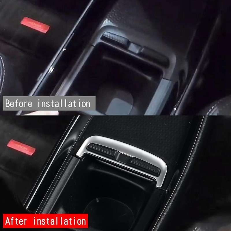 Car Matte Silver Center Console Water Cup Holder Decoration