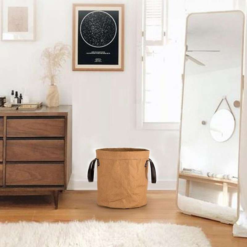 Upright Laundry Hamper Bag Laundry Basket with Handle for Bathroom-b