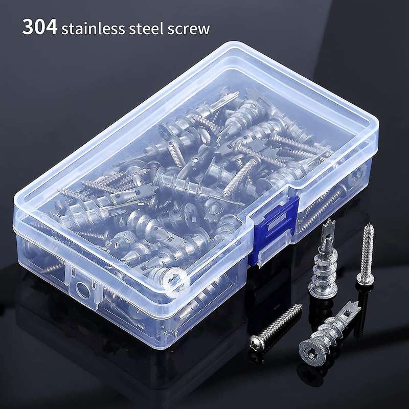 Zinc Anchors with Stainless Steel Screw Kit, 60 Anchors and 60 Screws