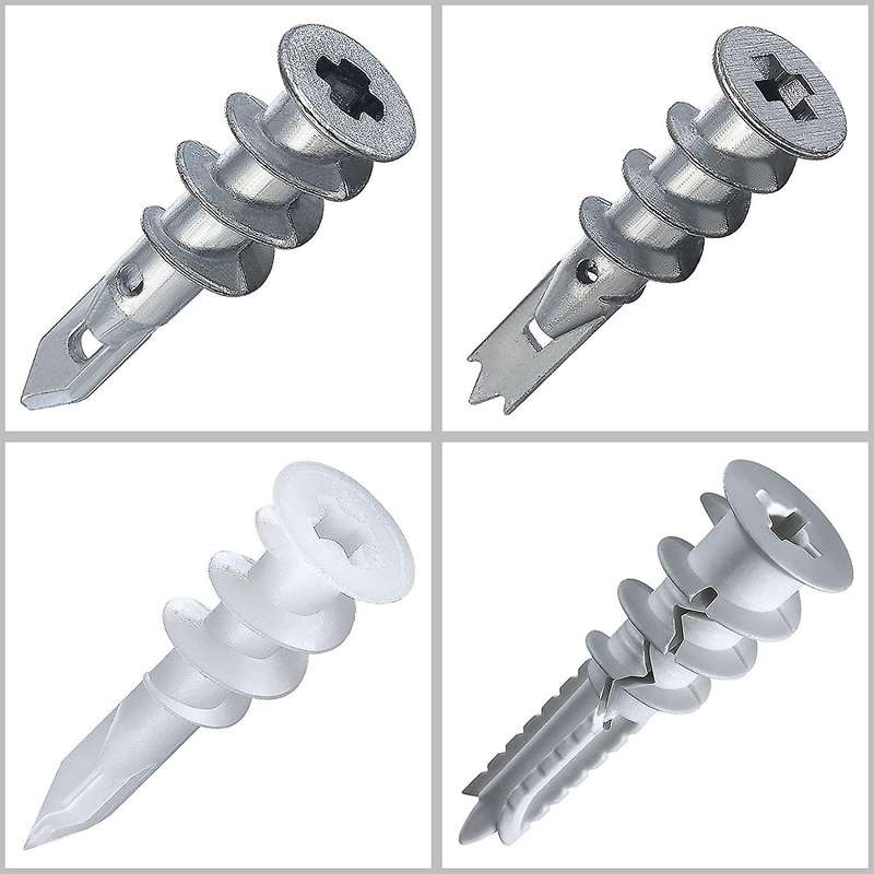 Zinc Anchors with Stainless Steel Screw Kit, 60 Anchors and 60 Screws