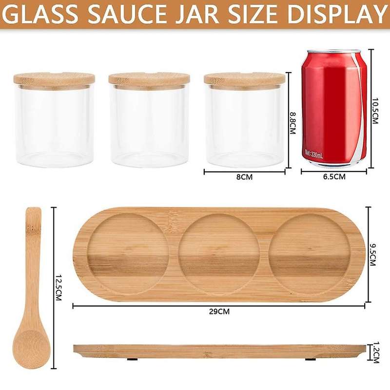 Condiment Containers with Lids, 3 Pack Seasoning Containers