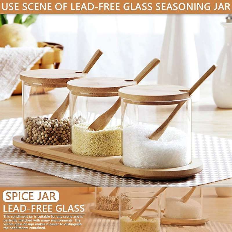 Condiment Containers with Lids, 3 Pack Seasoning Containers