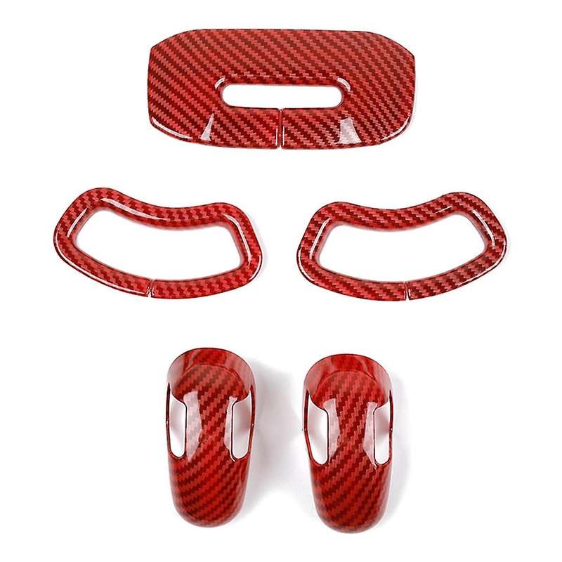 Car Seat Belt Buckle Cover for Dodge Ram 2010-2017, Red Carbon Fiber