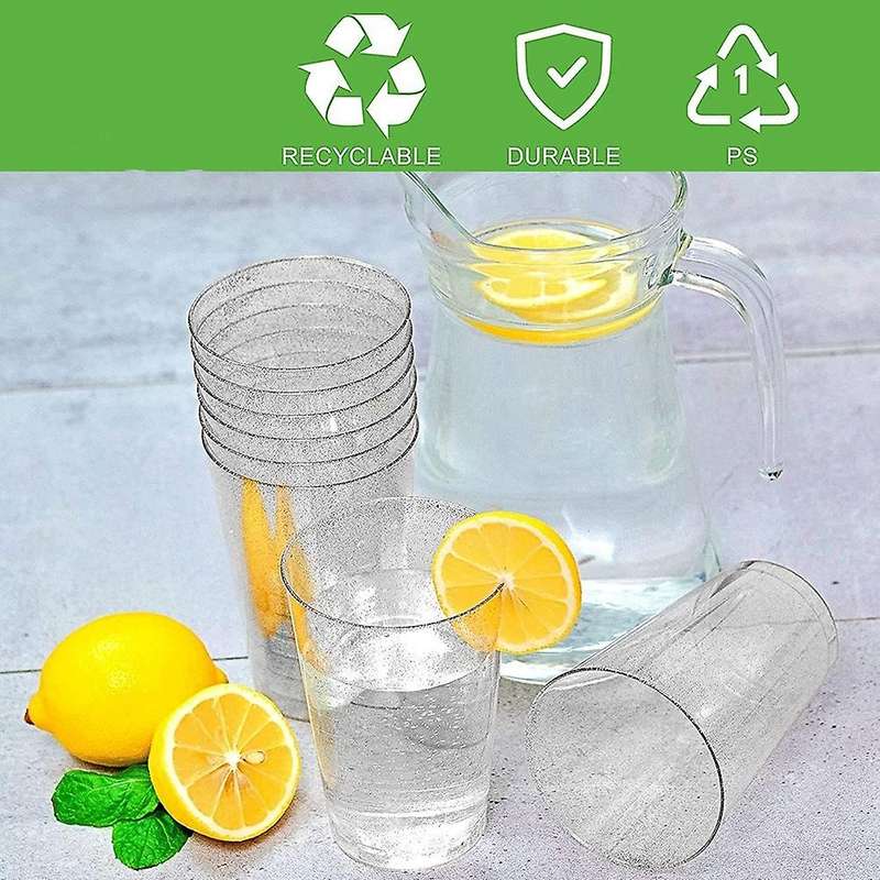 Clear Plastic Cups,silver Glitter Plastic Tumblers Reusable Drink