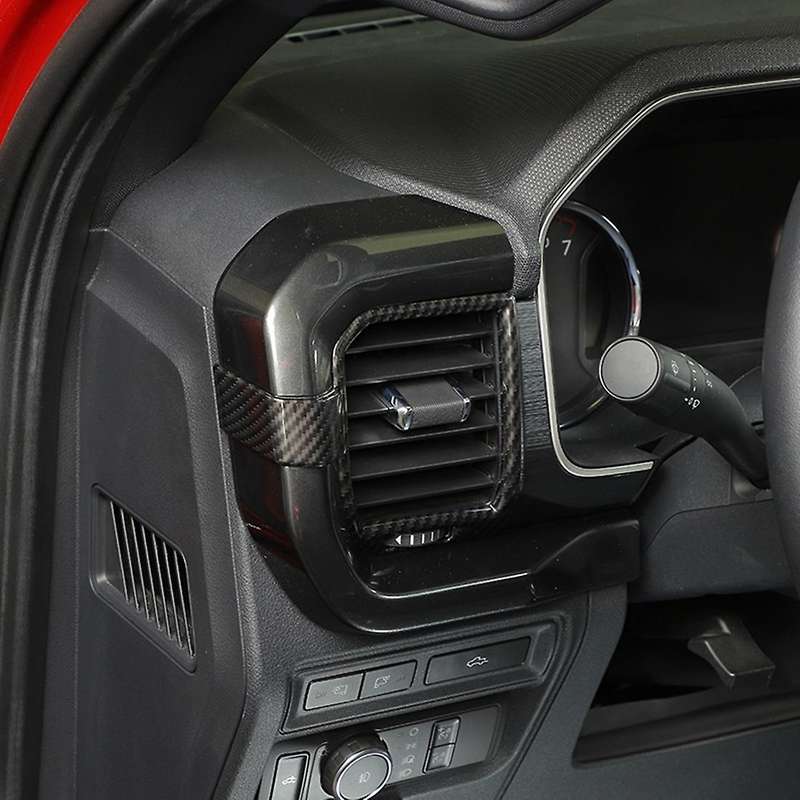 Center Air Cover Trim for Ford F150 2021 2022, Abs Carbon Fiber