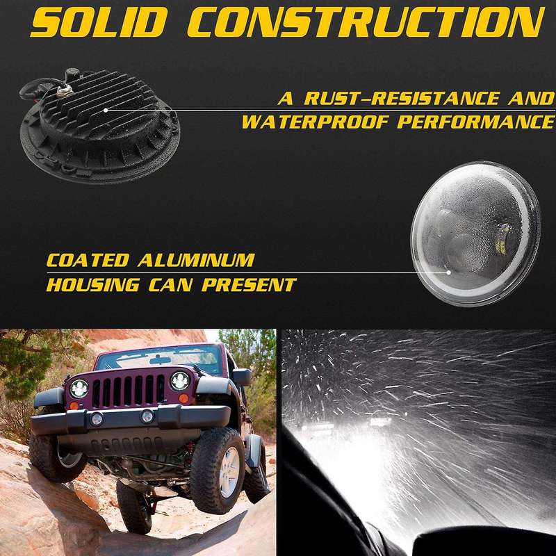 7 Inch 140w Round Led Headlight High Low Beam