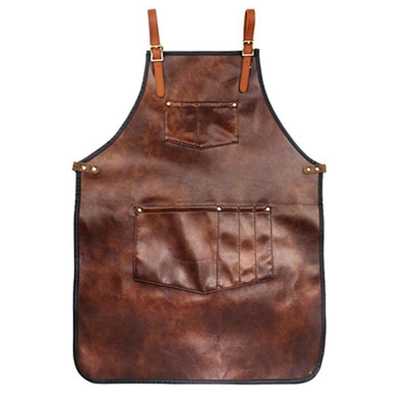 Cross-back Pu Leather Apron Chef Apron Salon Apron Kitchen Apron-b