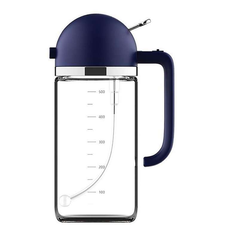 Glass Oil and Vinegar Dispenser Kitchen Cooking Spray Bottle Blue