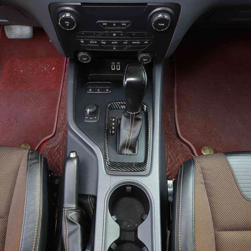 Car Carbon Fiber Abs Gear Shift Frame Cover for Ford Ranger 2015-2021