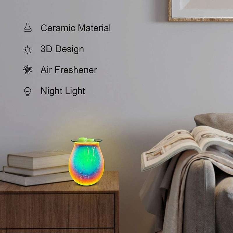 Electric Wax Warmer with Glass Fragrance Lamp,for Home,office Eu Plug