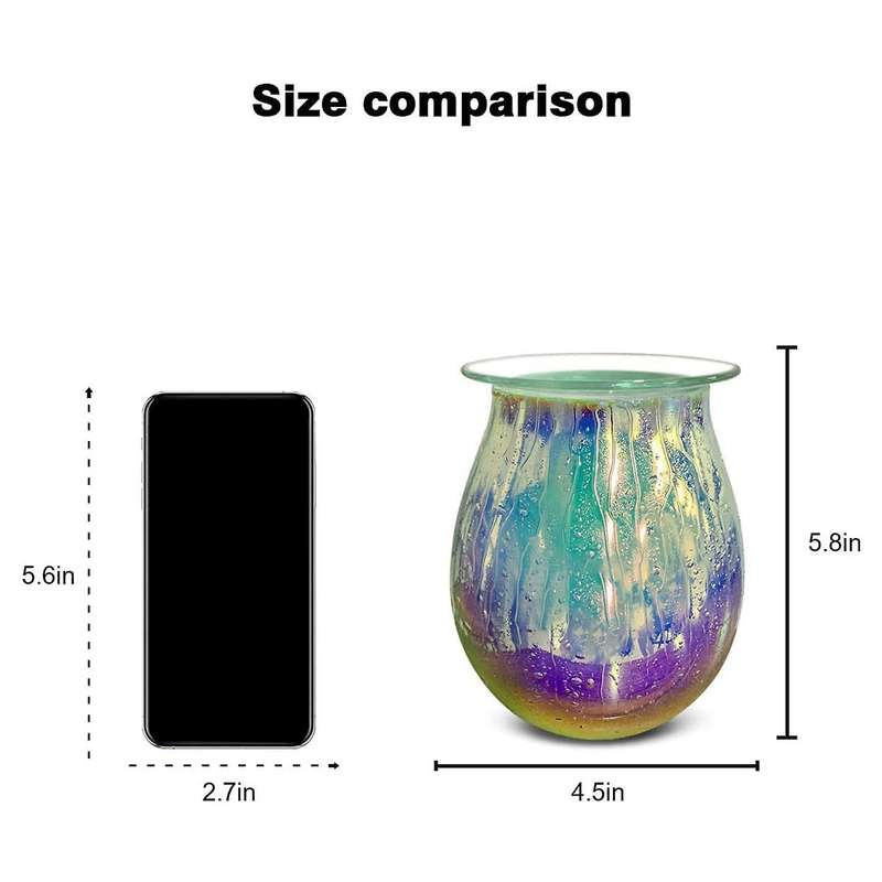Electric Wax Warmer with Glass Fragrance Lamp,for Home,office Eu Plug