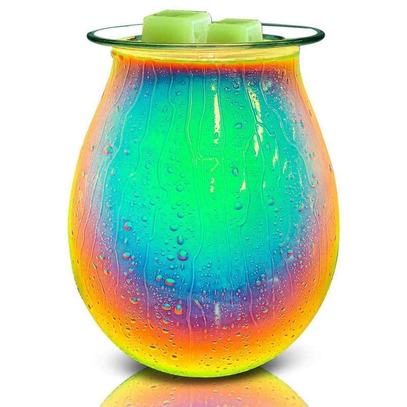Electric Wax Warmer with Glass Fragrance Lamp,for Home,office Eu Plug