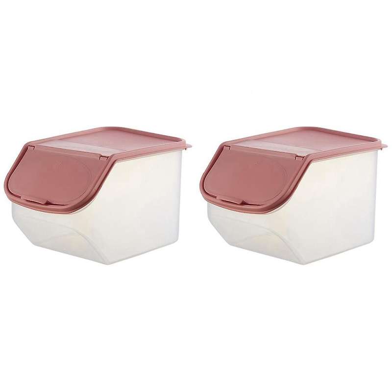 Dried Food Storage Sealed Box with Measuring Cup Plastic-pink