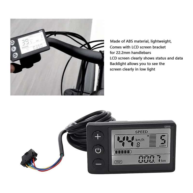 S866 Lcd Display Sm Plug Electric Bike Lcd Display Panel