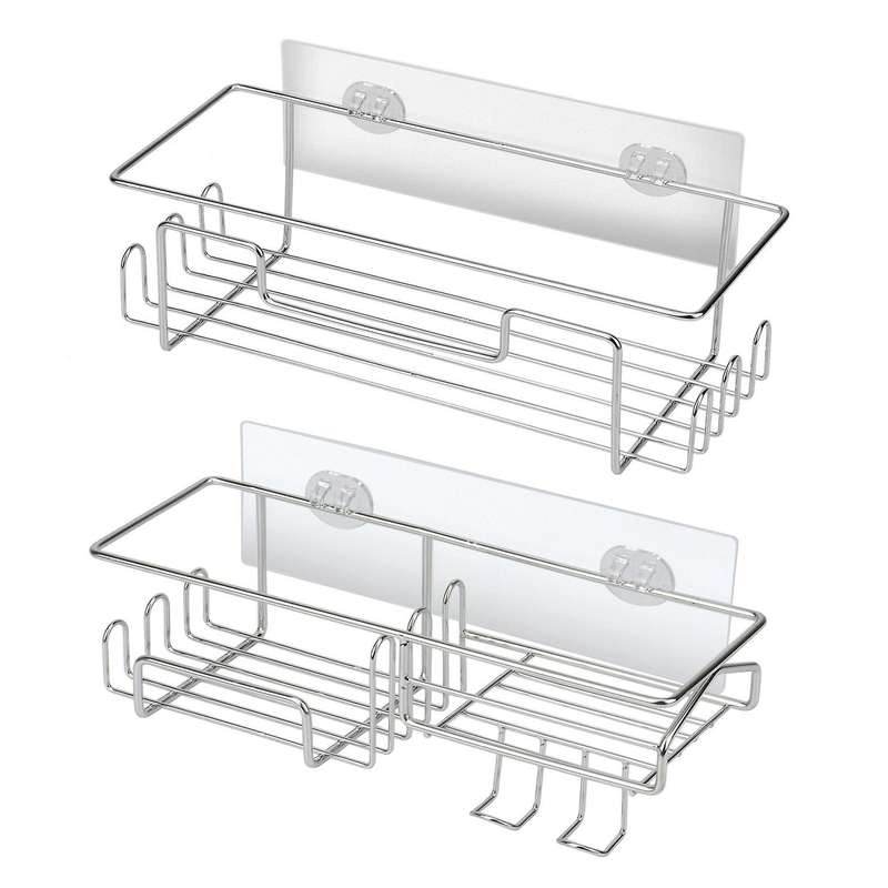 Shower Shelf By 2pack,for Bathroom Organizer with Hooks and Soap Dish
