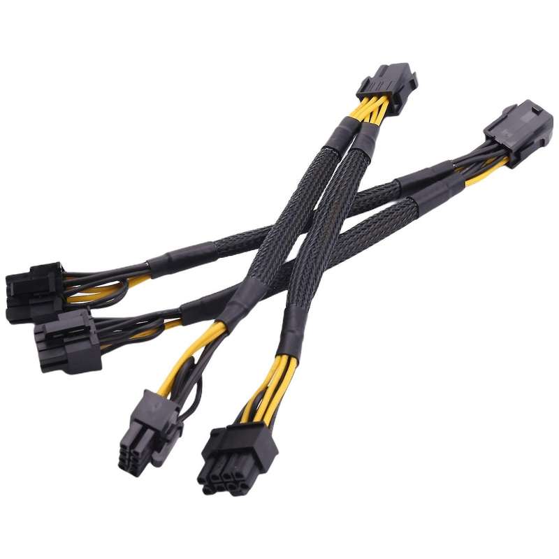 10pcs Pci-e 6 Pin to Dual 8 Pin (6+2) Graphics Card Pci Adapter Cable