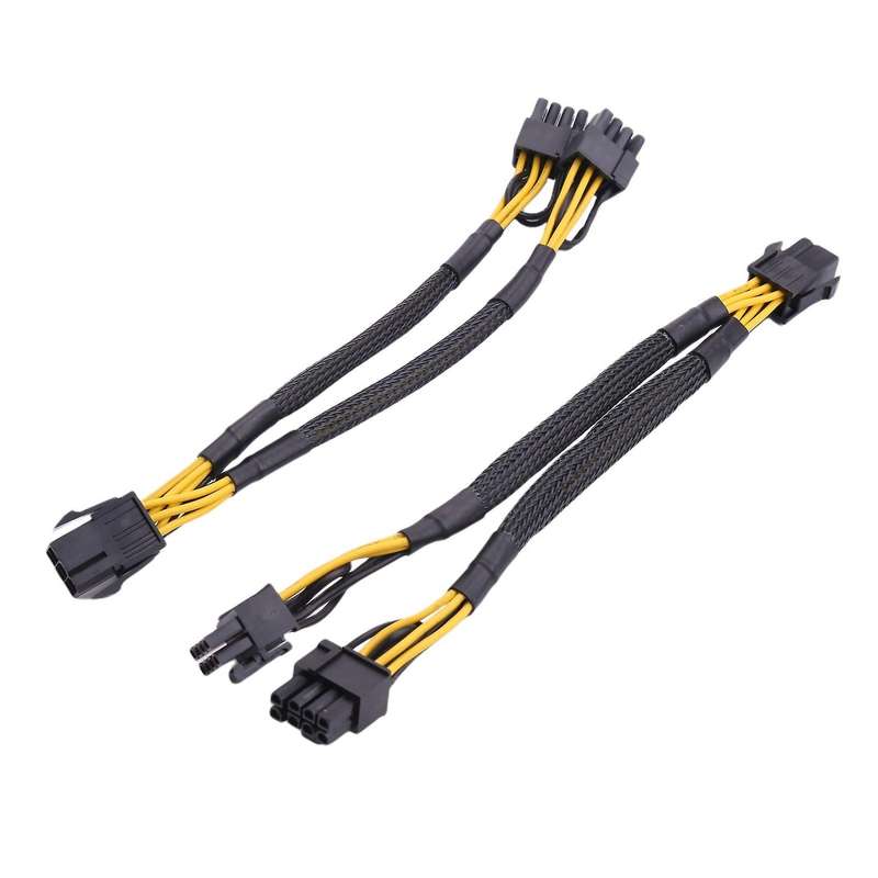 10pcs Pci-e 6 Pin to Dual 8 Pin (6+2) Graphics Card Pci Adapter Cable