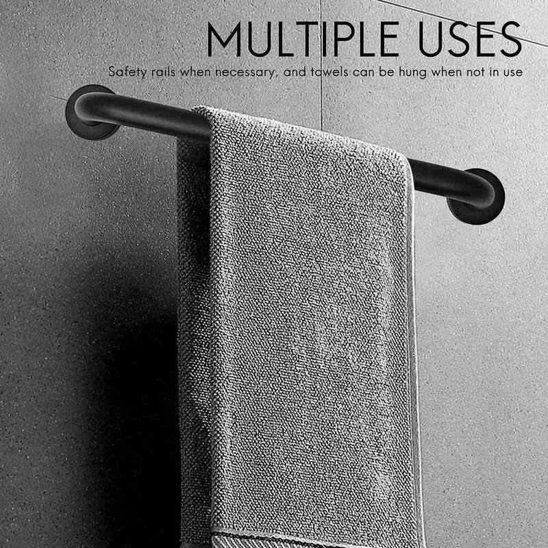 2 Pack Stainless Steel Bathroom Grab Bar,(1.25inch Diameter) Black