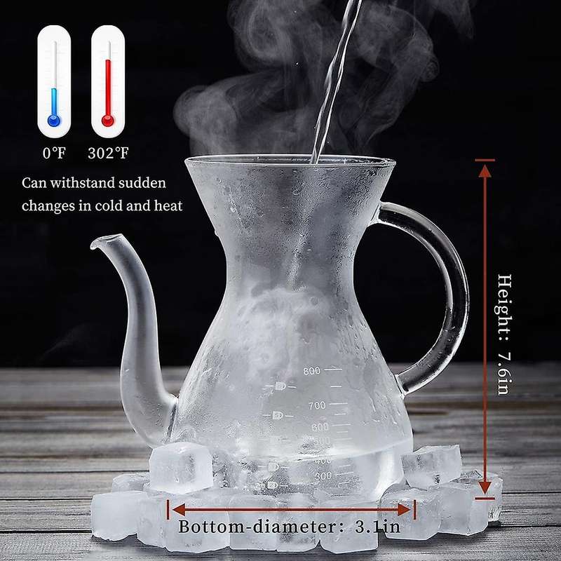 Pour Over Coffee Maker, Glass Coffee Pot, Manual Coffee Dripper