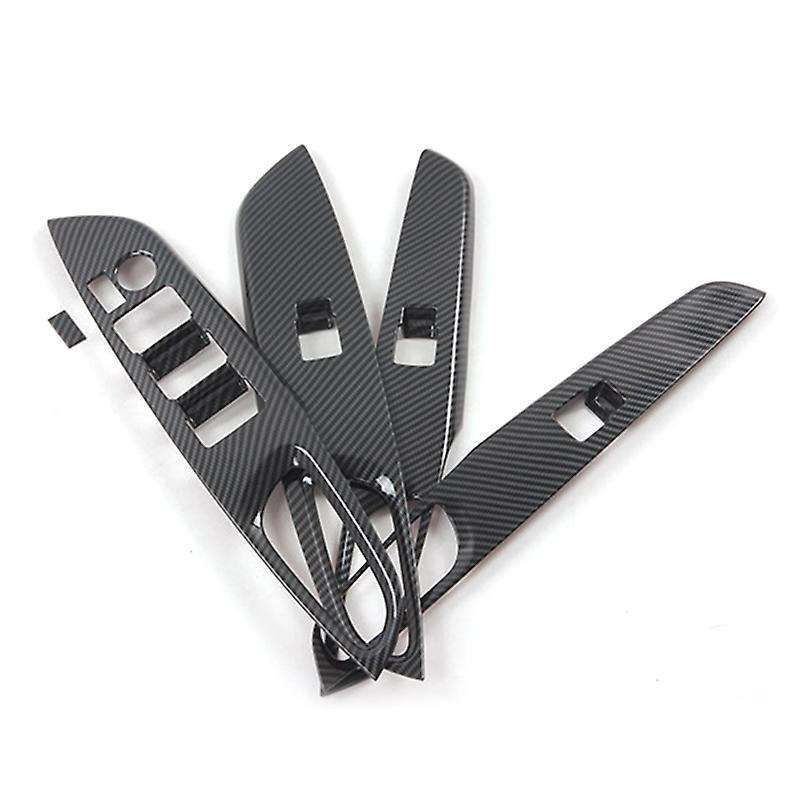 For Toyota Vios Car Carbon Fibre Door Window Lift Switch Panel