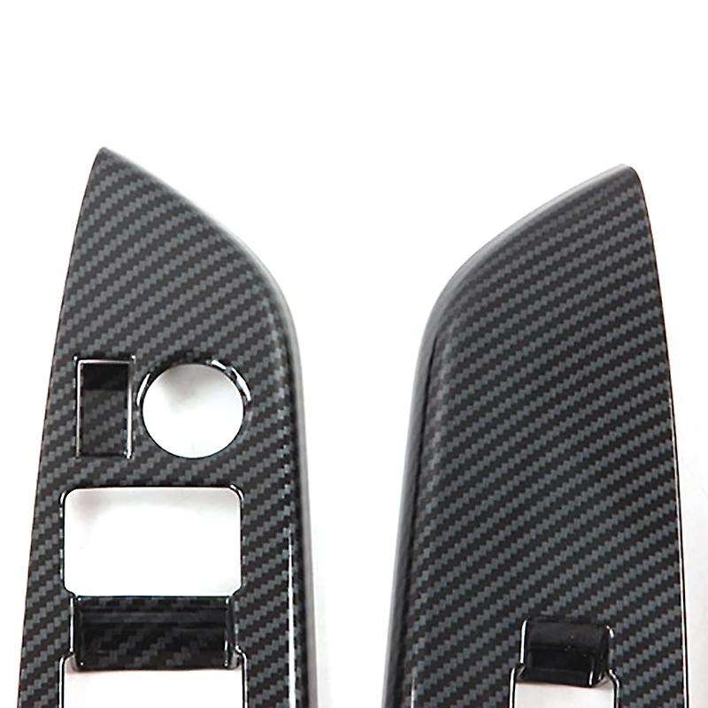 For Toyota Vios Car Carbon Fibre Door Window Lift Switch Panel