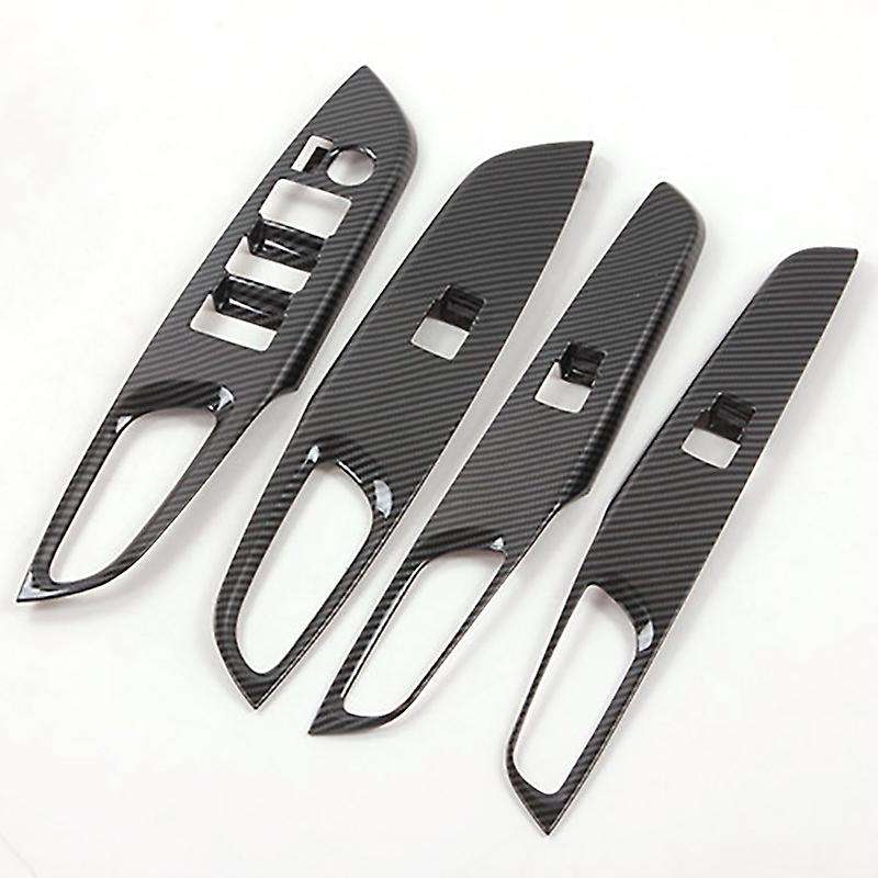For Toyota Vios Car Carbon Fibre Door Window Lift Switch Panel