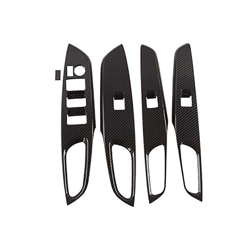 For Toyota Vios Car Carbon Fibre Door Window Lift Switch Panel
