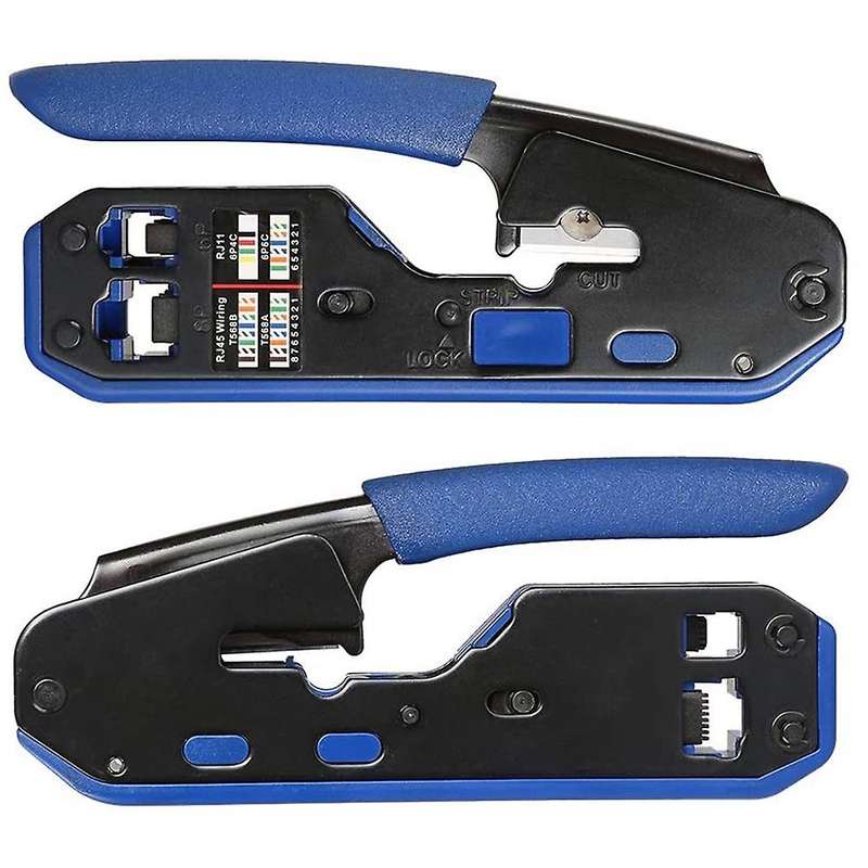 Network Cable Tester Rj45 Crimp Tool Kit, 50pcs Rj45 Connector Plug