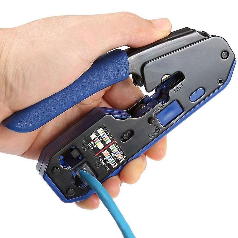 Network Cable Tester Rj45 Crimp Tool Kit, 50pcs Rj45 Connector Plug