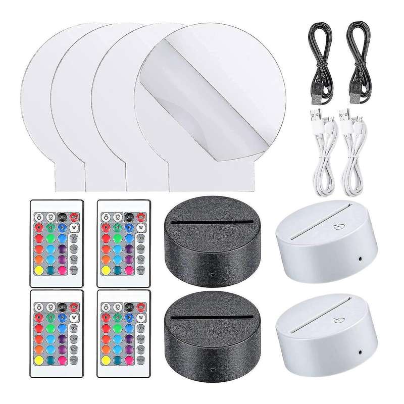 4 Light Base 3d Night Led Light Lamp Base Kit for Child Room Bar