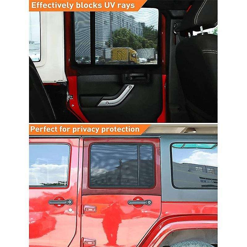 Window Sun Shades, Breathable Mesh Side Window Sunshade,black, 1 Pair