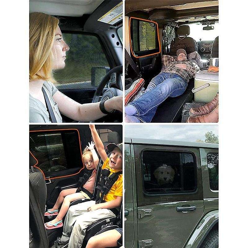 Window Sun Shades, Breathable Mesh Side Window Sunshade,black, 1 Pair