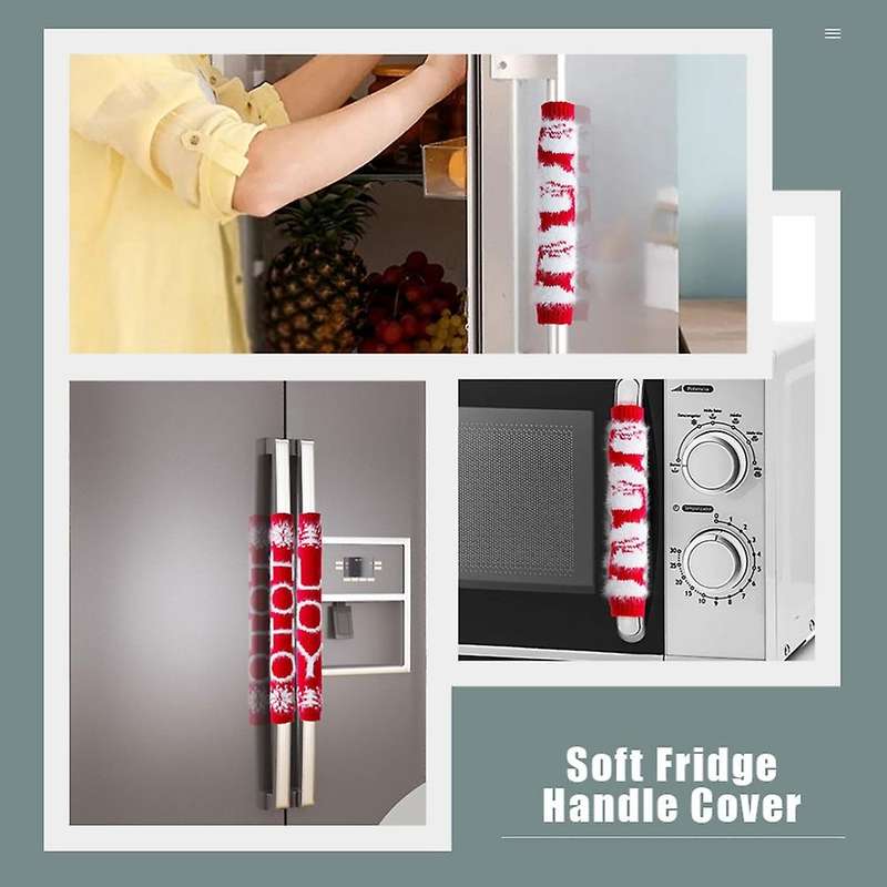 Xmas Refrigerator Handle Covers Decors Microwave Handle Protectors