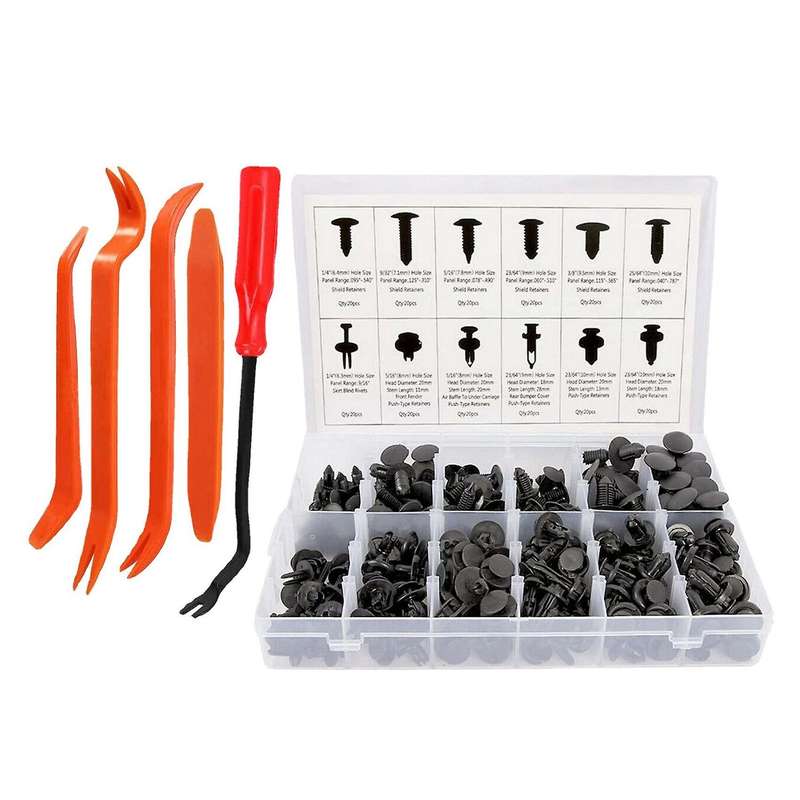 240pcs Bumper Retainer Clips Car Plastic Rivets Fasteners Kit