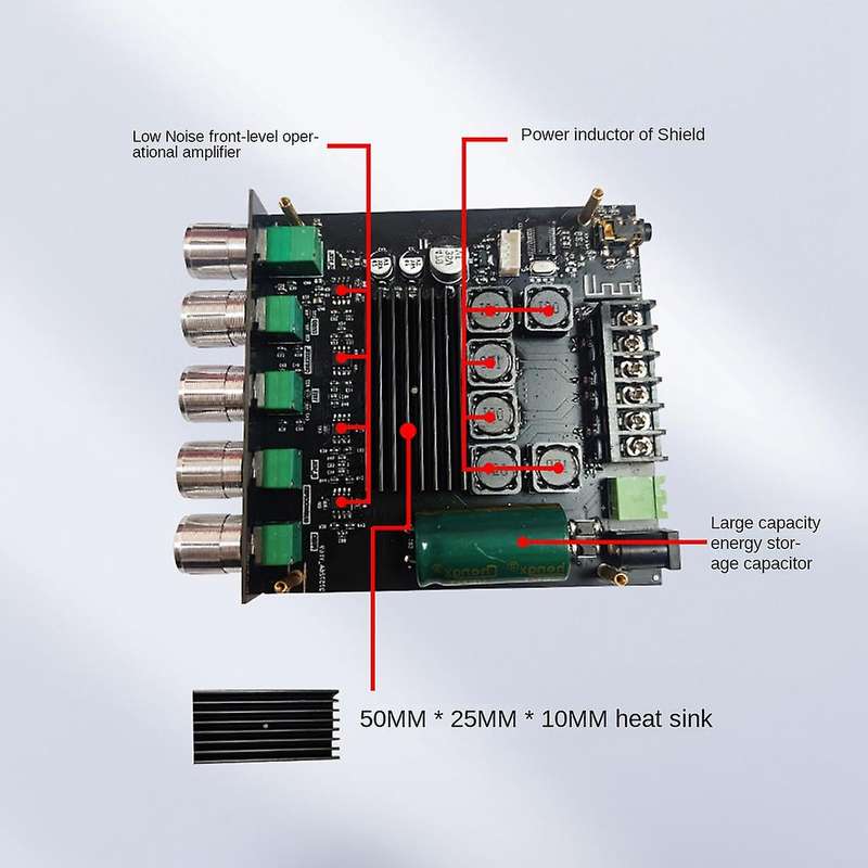 Tb21 2.1 Channel Bluetooth 5.0 Subwoofer Amplifier Board 50wx2+100w