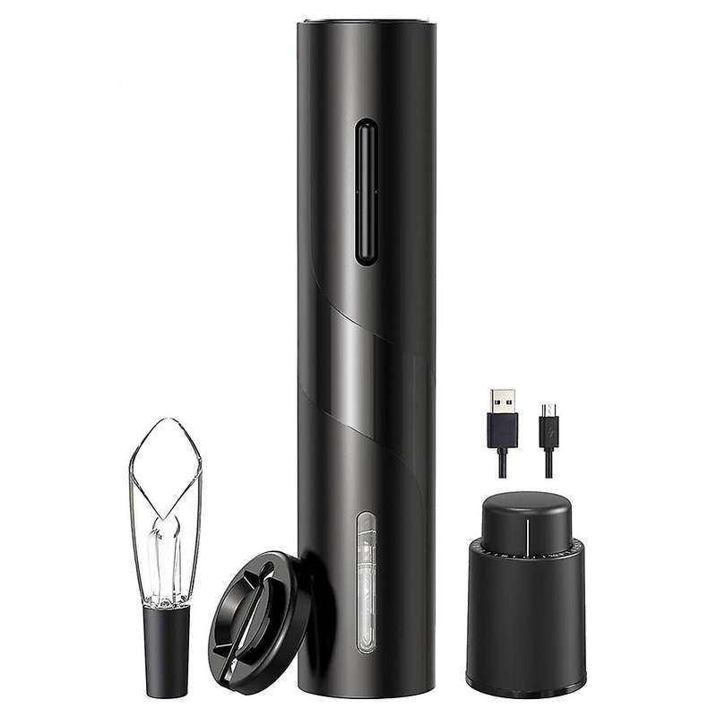 Wine Opener with Usb Charging Cable, 4-in-1 Electric Bottle Opener