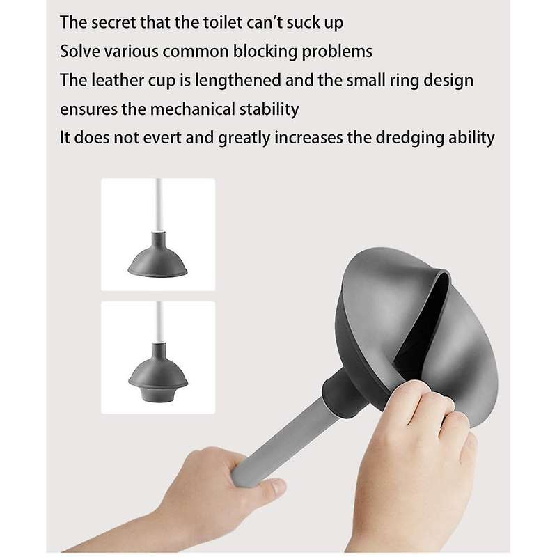 Toilet Plunger and Brush with Holder for Cleaning, 2-in-1 Plunger Set