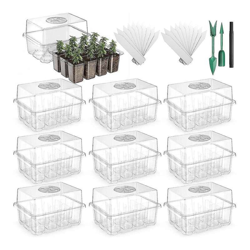 10 Pack Reusable Seed Starter Tray,120 Cell Seed Starter Kit